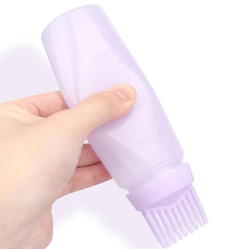 Hair Oil Applicator Bottle, Root Comb Applicator Bottle With Graduated Scale, Hair Oil Applicator For Scalp, Hair dye brushRoot Comb Squeeze Applicator Bottles, for Hair Coloring Dyeing (White) - Image 5